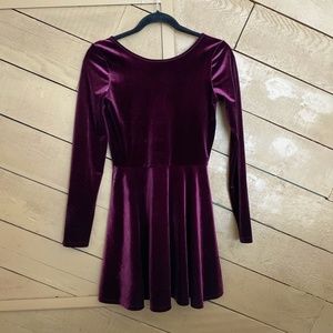 Maroon Velvet Skater Dress